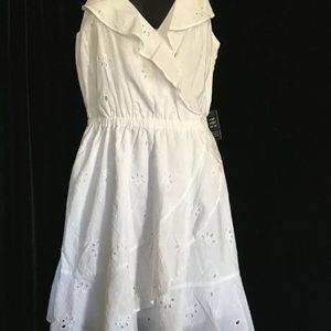 NWTs Express dress ruffle eyelets semi wrap